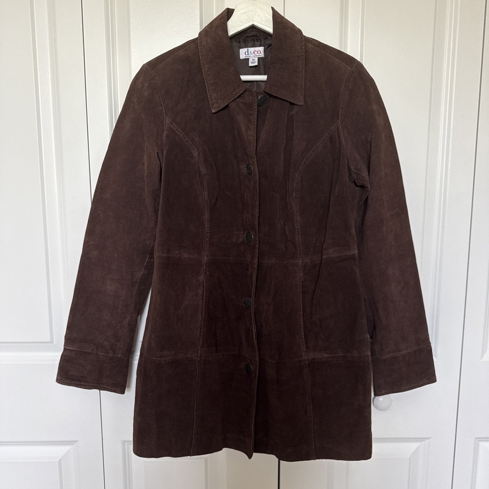 d&Co Real Suede Vintage Coat Brown Size XS